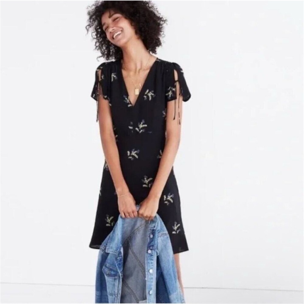 Madewell | Silk Poppy Mini Dress in Wild Botanic